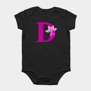 Fonts n Flowers with the Letter D by MarcyBrennanArt Baby Bodysuit